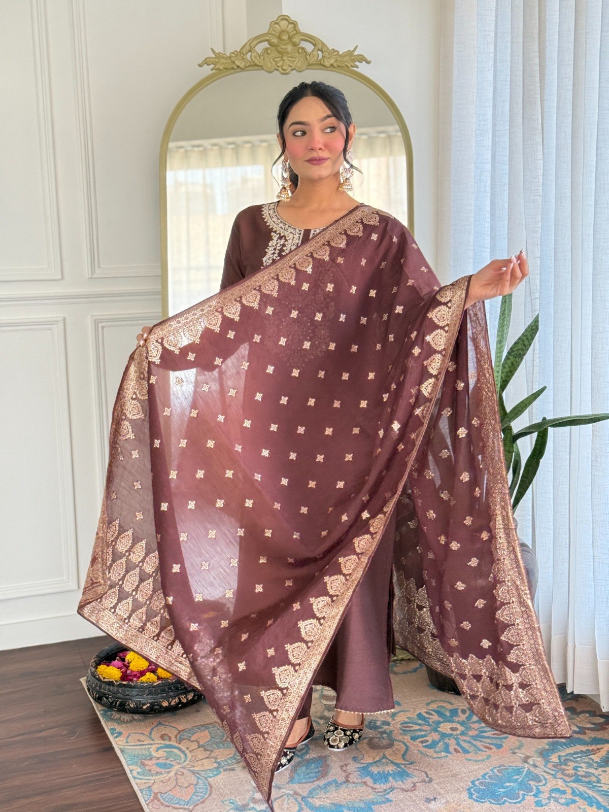 Trendy Naari Printed Kurta, Trouser/Pant & Dupatta Set.