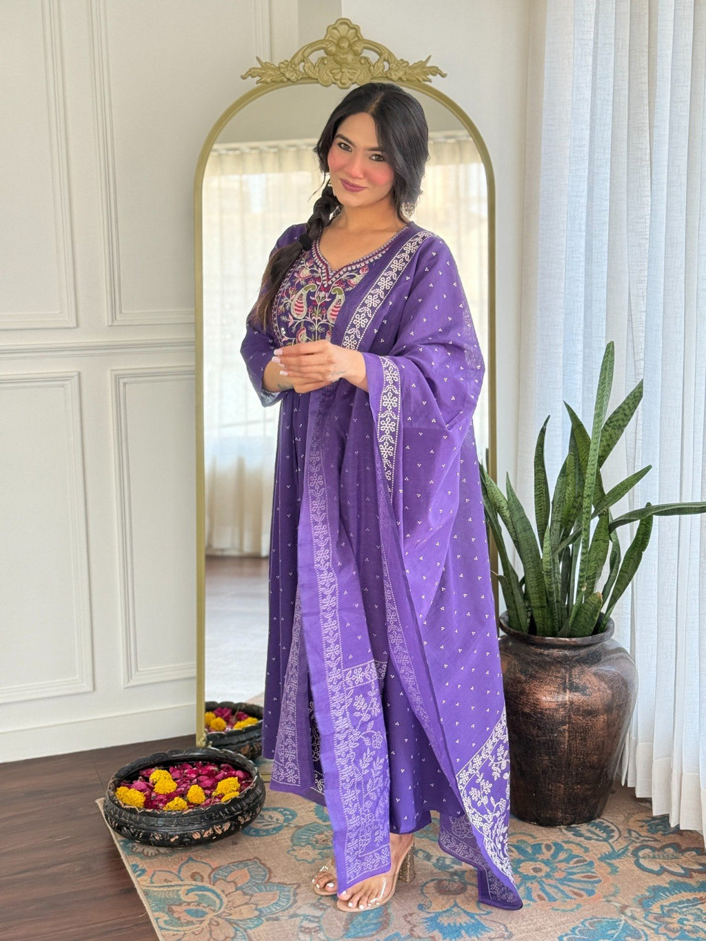 Trendy Naari Printed Kurta, Trouser/Pant & Dupatta Set.