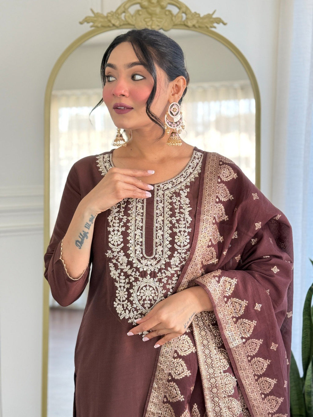 Trendy Naari Printed Kurta, Trouser/Pant & Dupatta Set.