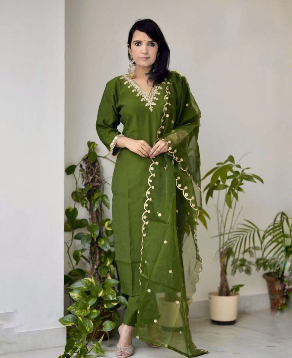 Trendy Naari Printed Kurta, Trouser/Pant & Dupatta Set