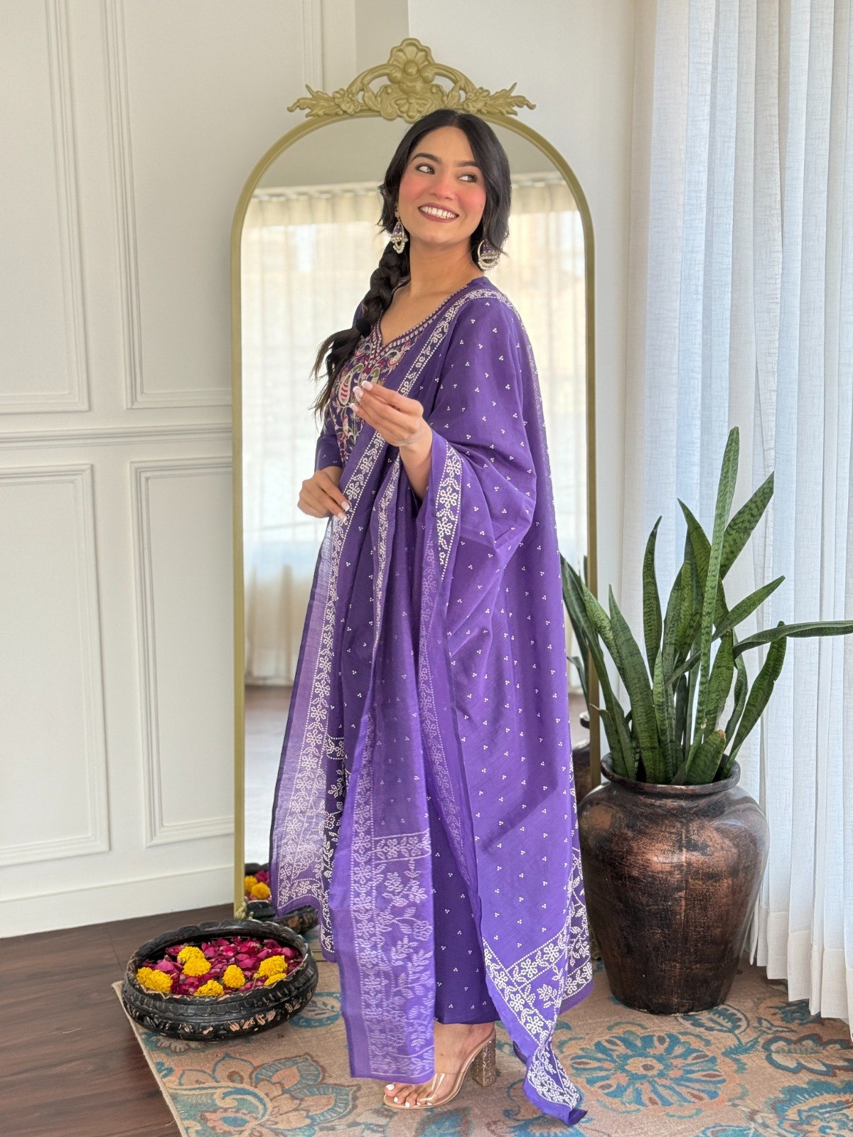 Trendy Naari Printed Kurta, Trouser/Pant & Dupatta Set.