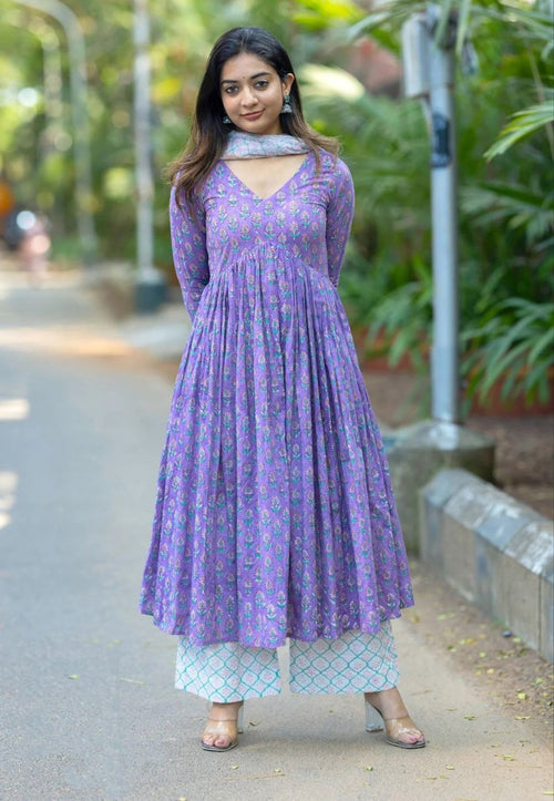 Trendy Naari Printed Kurta, Trouser/Pant & Dupatta Set